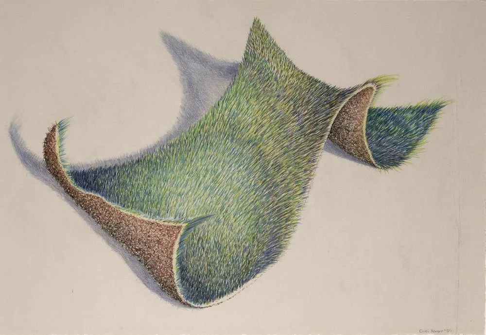 GRASS DRAWING (SINGLE PEAK) by Cindi Harper, 2004, pencil, sold Feb 2020