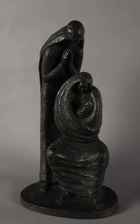 NATIVITY by Jeanne Rynhart, 2000, coldcast bronze; (no. 25 from an edition of 950), sold Feb 2020