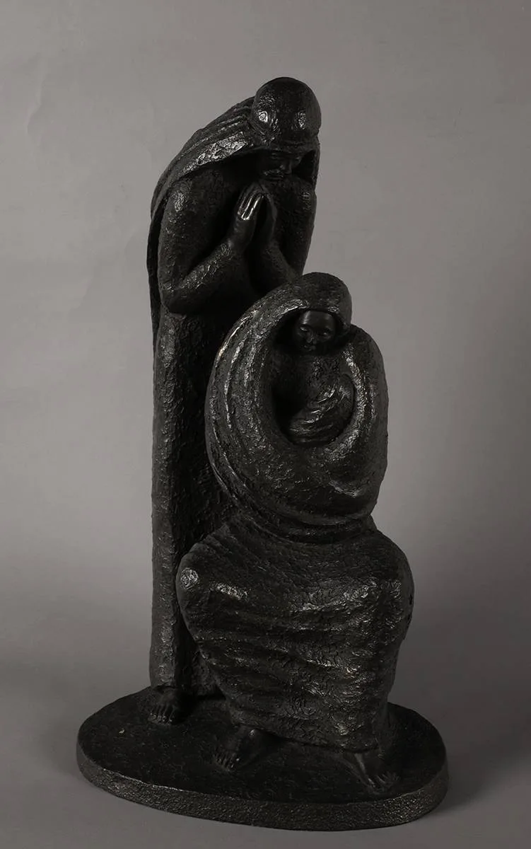 NATIVITY by Jeanne Rynhart, 2000, coldcast bronze; (no. 25 from an edition of 950), sold Feb 2020