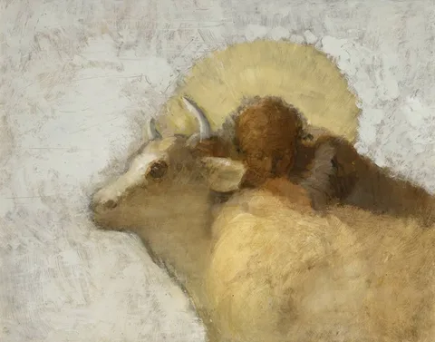Cherith McKinstry, EUROPA AND THE BULL, 1980, oil on paper