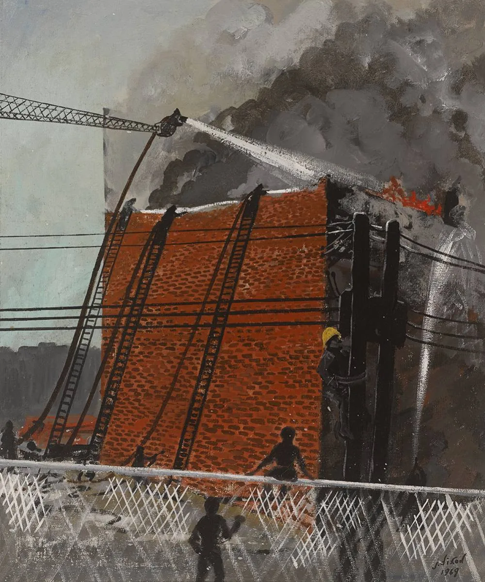 J. Dixon, FIREFIGHTERS, 1969, oil on canvas