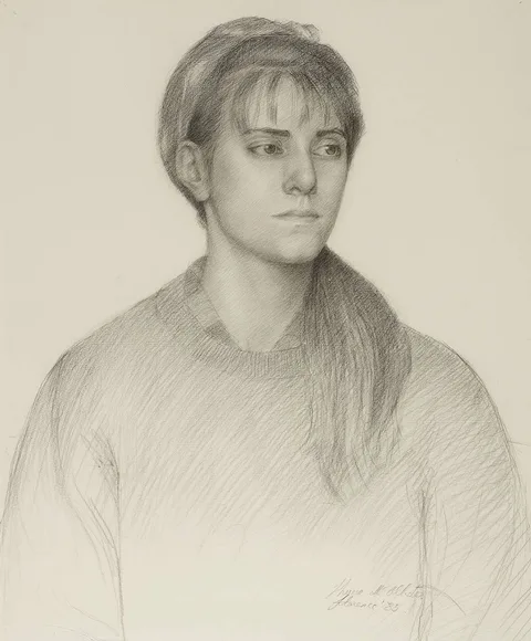 Therese McAllister, PORTRAIT OF JANE, 1985, pencil