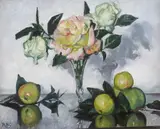 Rosaleen Brigid Ganly, STILL LIFE WITH ROSES AND APPLES