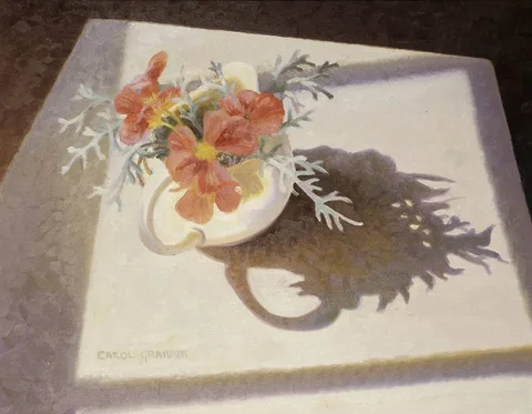 Carol Graham, STILL LIFE NASTURTIUMS, 1987, oil on board