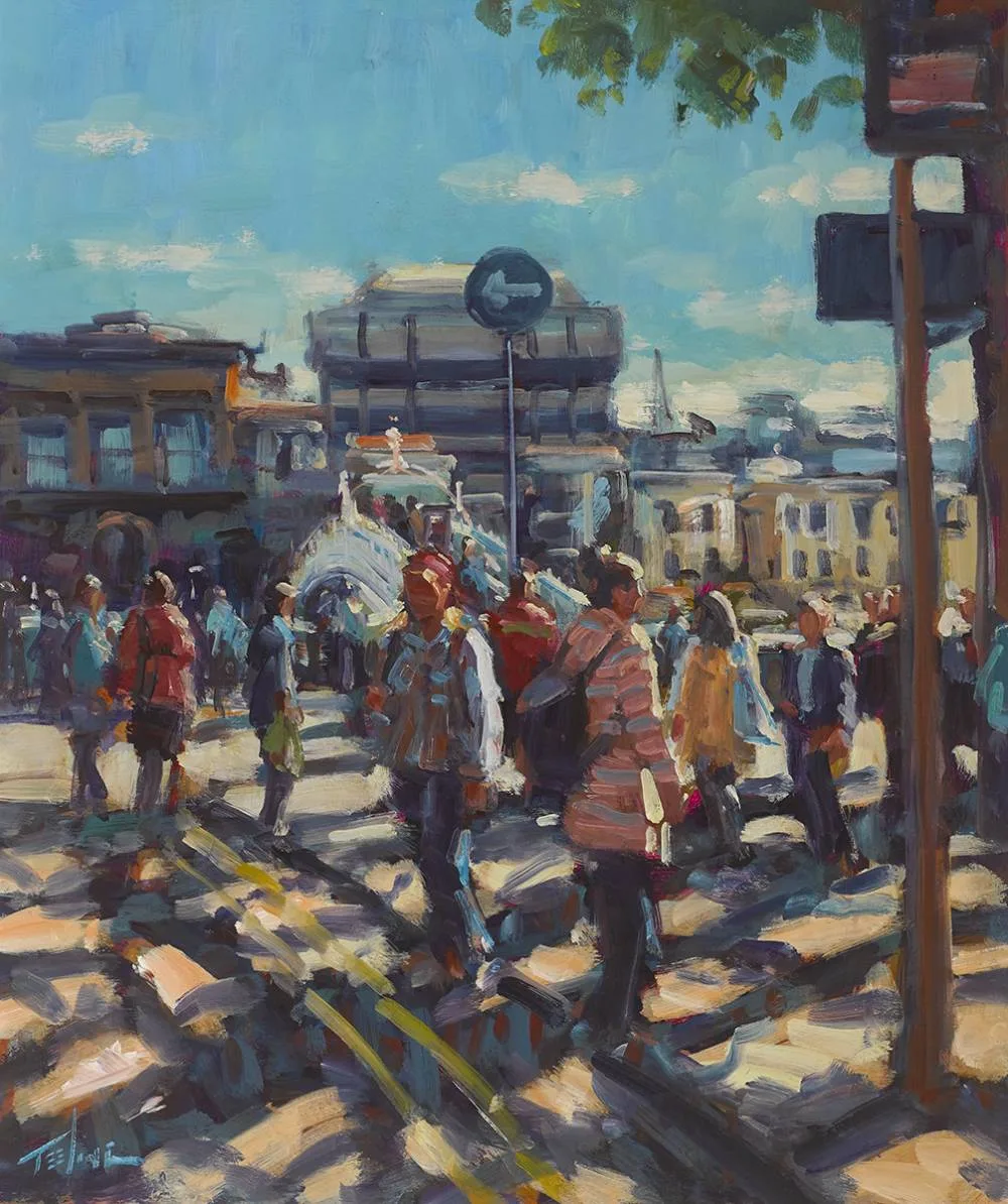 HA'PENNY BRIDGE, DUBLIN by Norman Teeling, oil on board, offered Feb 2020