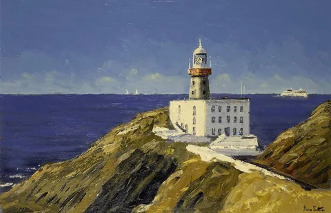 Ivan Sutton, BAILEY LIGHTHOUSE, HOWTH HEAD, COUNTY DUBLIN, oil on canvas board