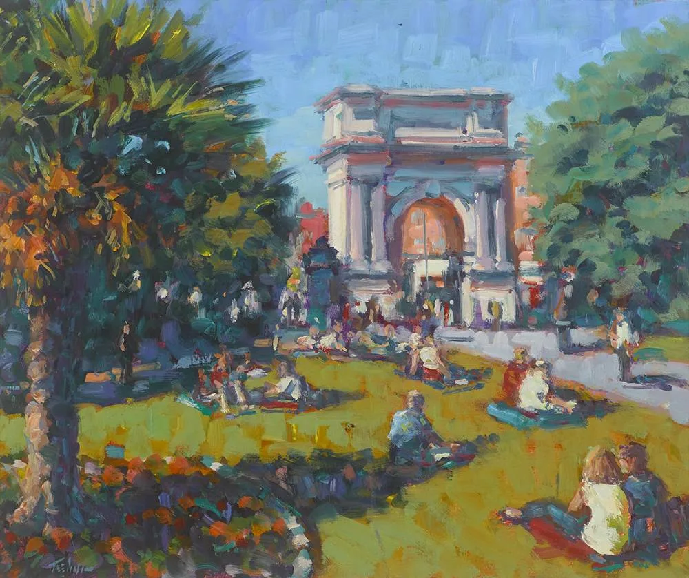 ST. STEPHEN'S GREEN, DUBLIN by Norman Teeling, oil on board, sold Feb 2020