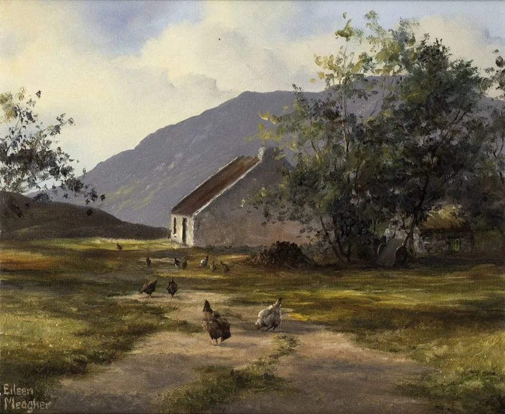 COUNTRY COTTAGE by Eileen Meagher, oil on canvas, sold Feb 2020