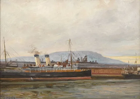 Thomas Bond Walker, FLEETWOOD BOAT OFF CAVEHILL, COUNTY ANTRIM, oil on canvas