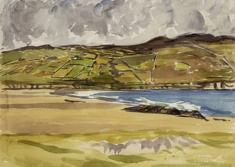 RURAL COASTAL SCENE by Frank Forty, watercolour, sold Feb 2020