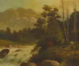 Joseph Malachy Kavanagh, ARTIST EN PLEIN AIR BY RIVER RAPIDS