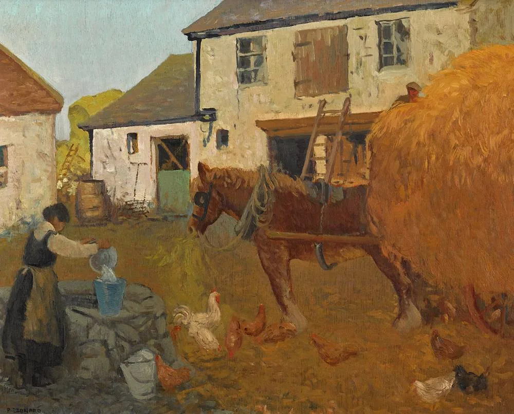 HARFORD'S YARD, RUSH by Patrick Leonard, oil on panel, sold Mar 2020