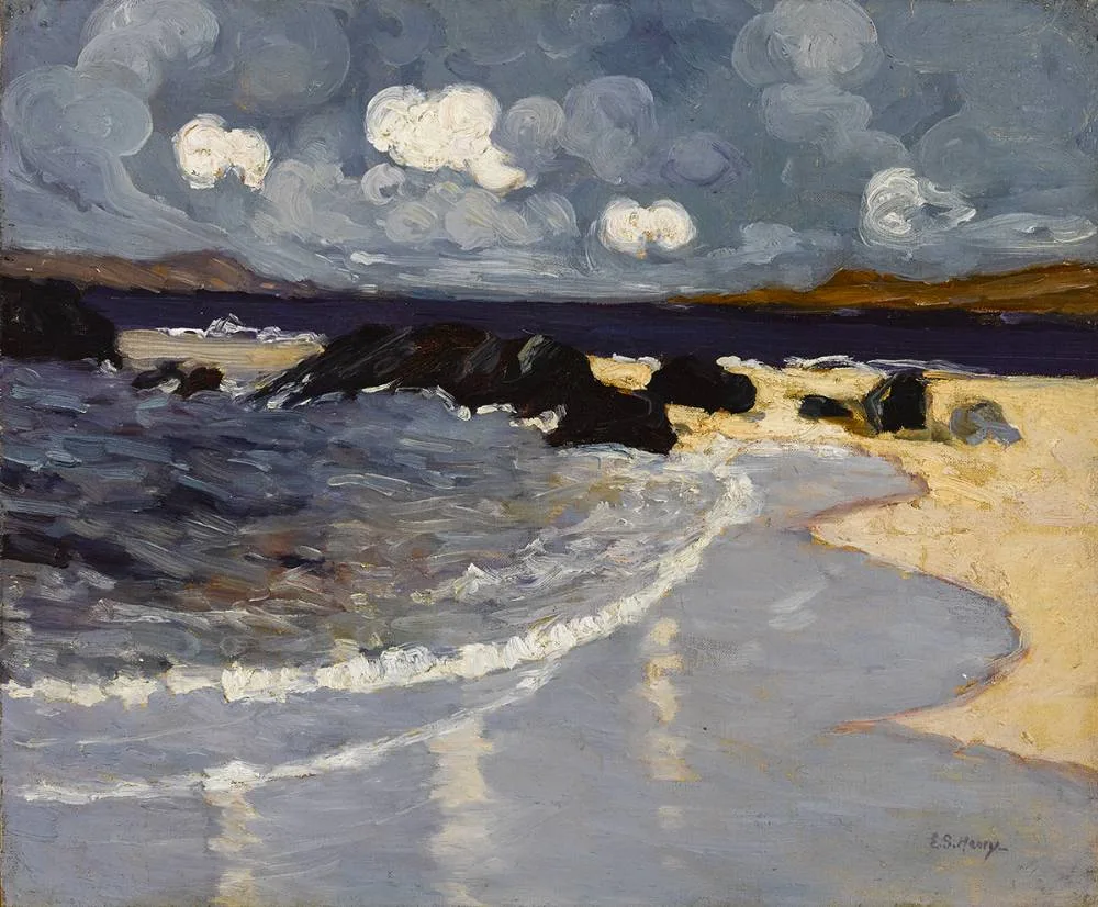 LITTLE WAVES, ACHILL by Grace Henry, 1915-19, oil on canvas, sold Mar 2020