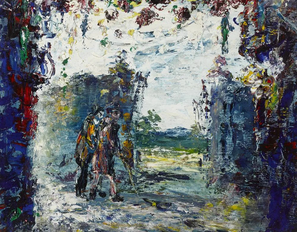 RUSTY GATES by Jack Butler Yeats, 1948, oil on board, sold Mar 2020
