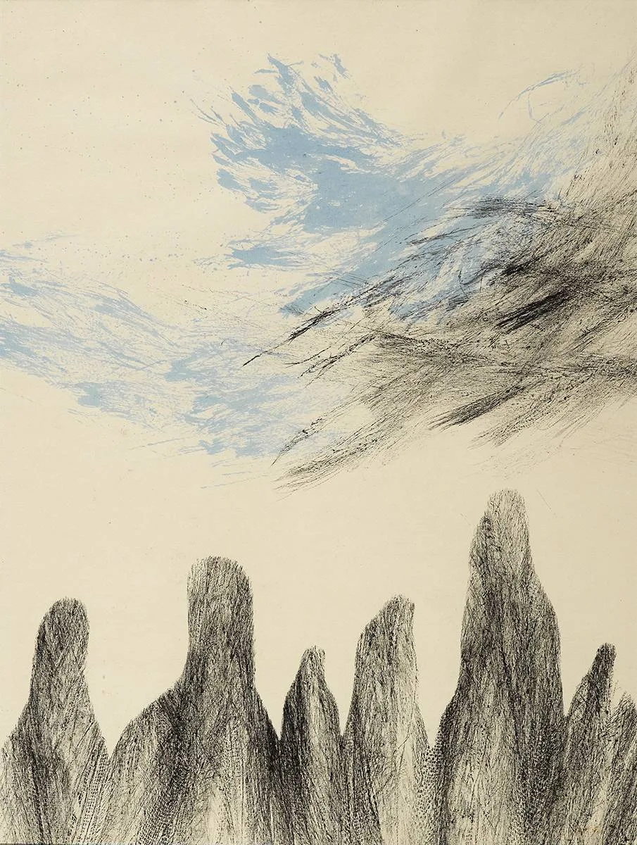 CHINESE LANDSCAPE by Patrick Scott, 1986, ink and watercolour, sold Mar 2020