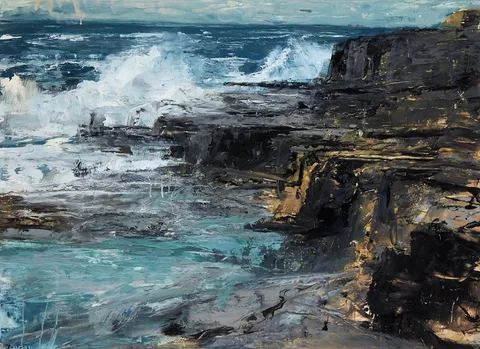 Donald Teskey, COASTAL REPORT II, acrylic on paper