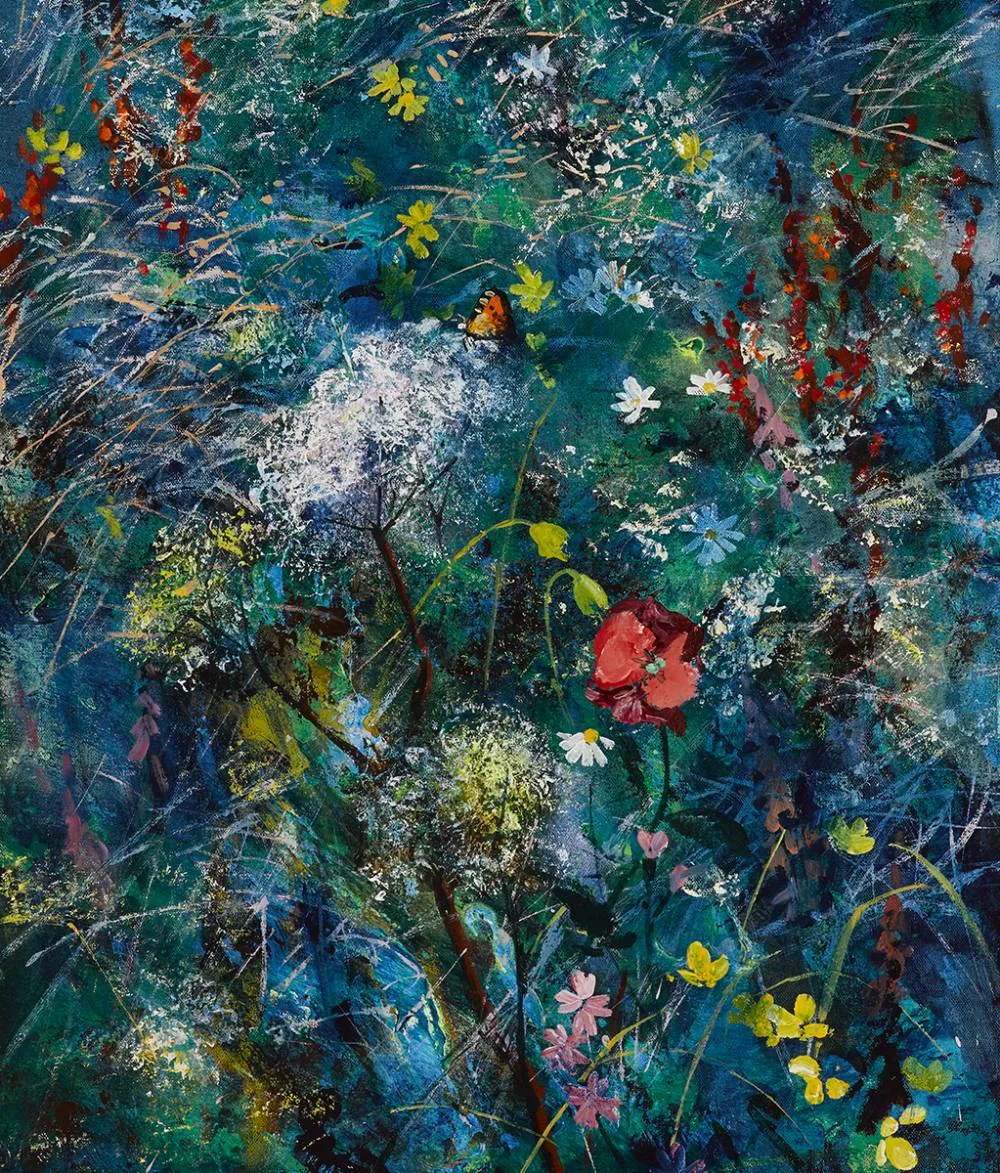 SUMMER FLOWERS by Kenneth Webb, oil on canvas, sold Mar 2020