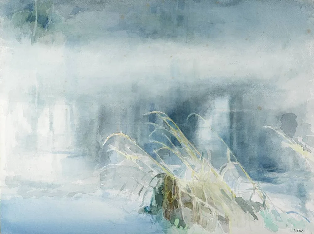 LAGAN MIST by Tom Carr, 1985, watercolour, sold Mar 2020