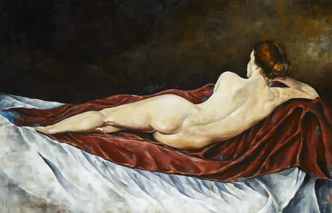 David Ffrench le Roy, AFTER DIEGO VELÁZQUEZ'S ROKEBY VENUS, 1999, oil on board
