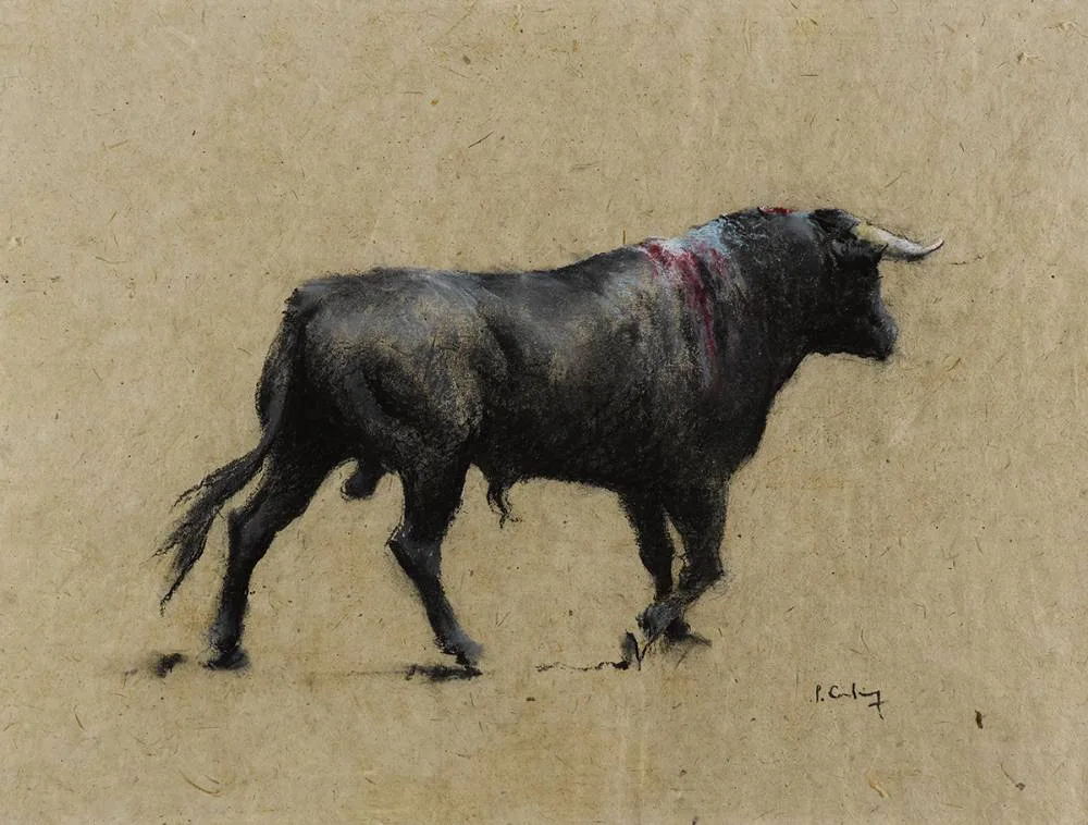 BULL by Peter Curling, pastel, sold Mar 2020