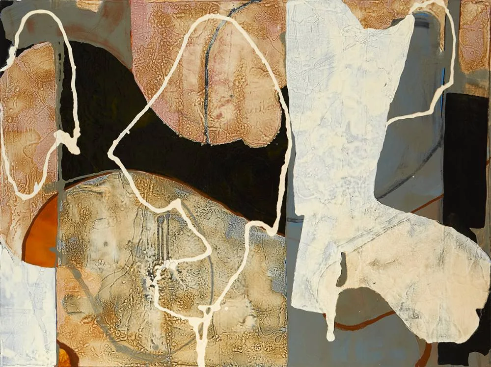 UNTITLED GREY by John Ochs, 2003, shellac on panel, sold Mar 2020