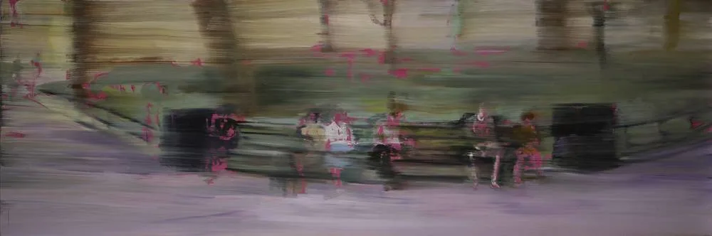 Barbara Friedman, PARK BENCH, 2007, oil on canvas