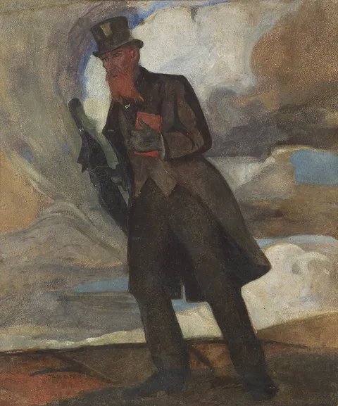 Jack Butler Yeats, A PROFESSIONAL MAN, c.1905, watercolour on card laid on board