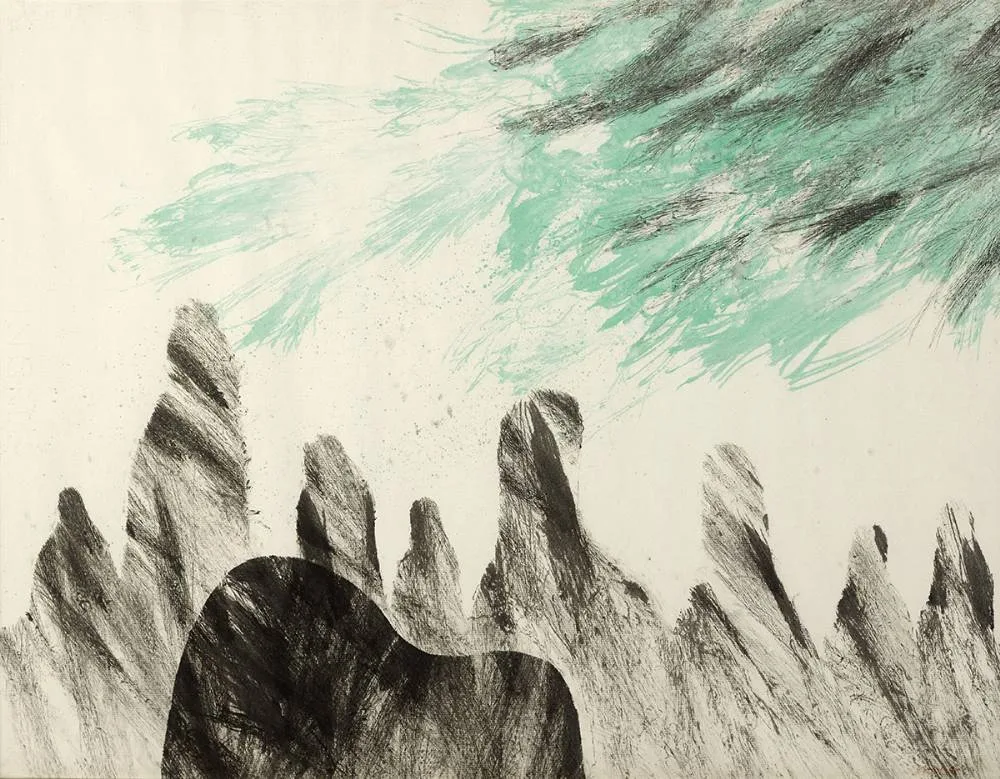 CHINESE LANDSCAPE by Patrick Scott, 1986, ink and watercolour, offered Dec 2019