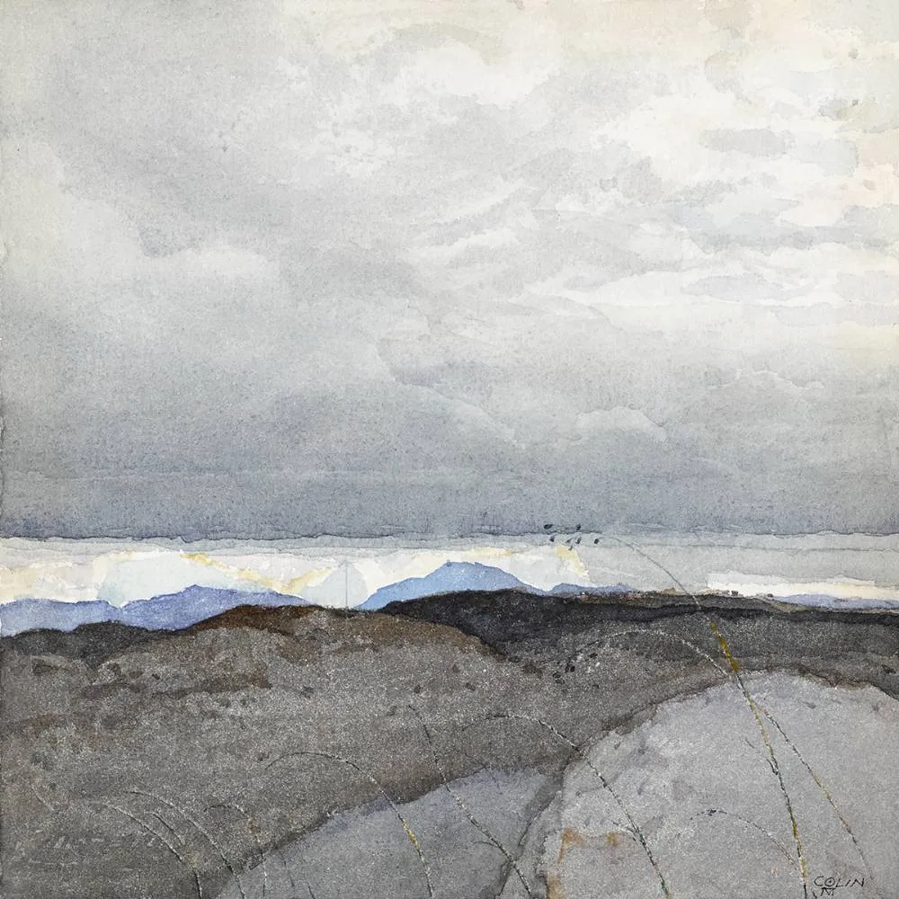 THE BLUESTACKS by Colin Middleton, 1977, watercolour, sold Dec 2019