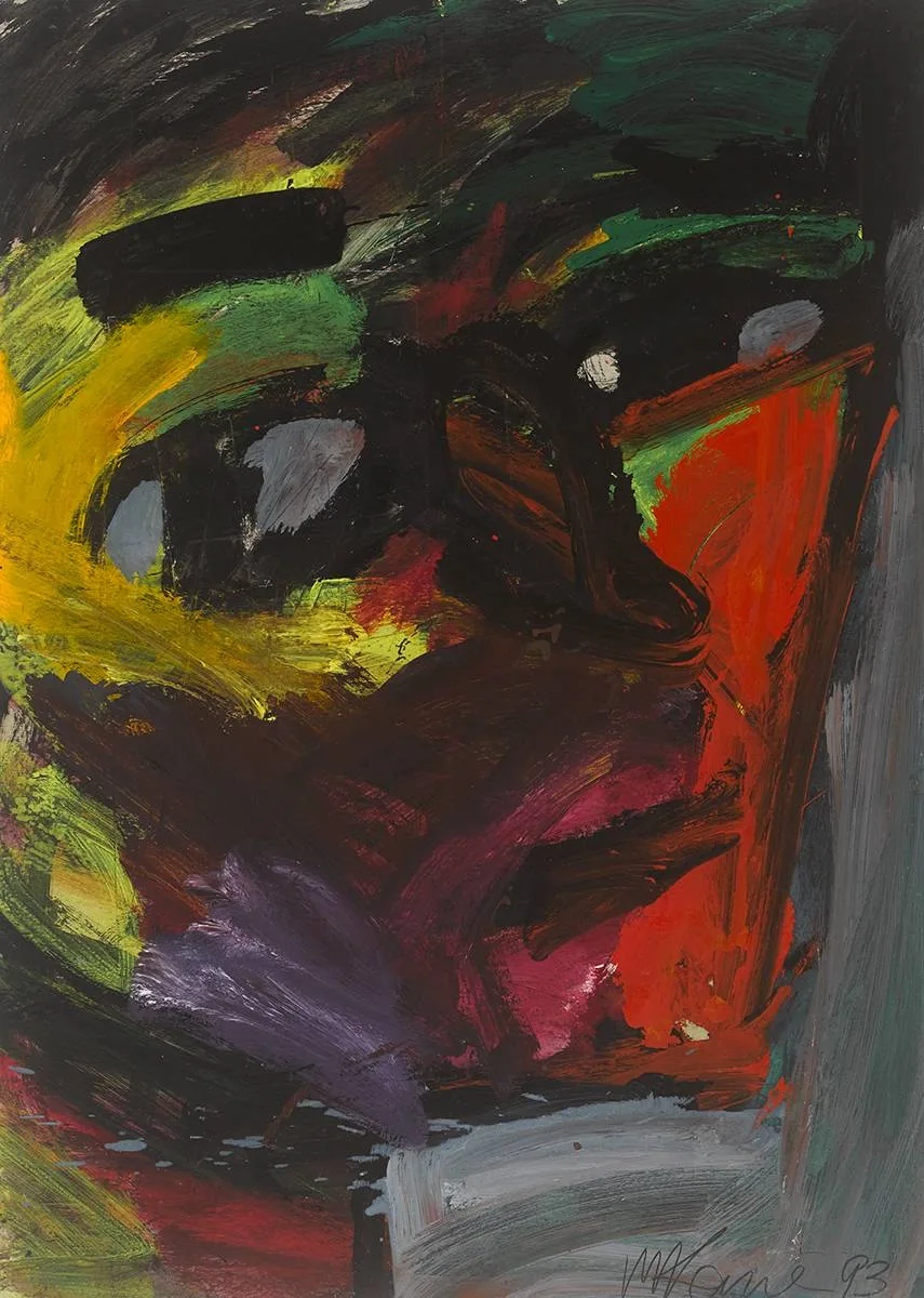 HEAD by Michael Kane, 1993, acrylic on board, sold Dec 2019