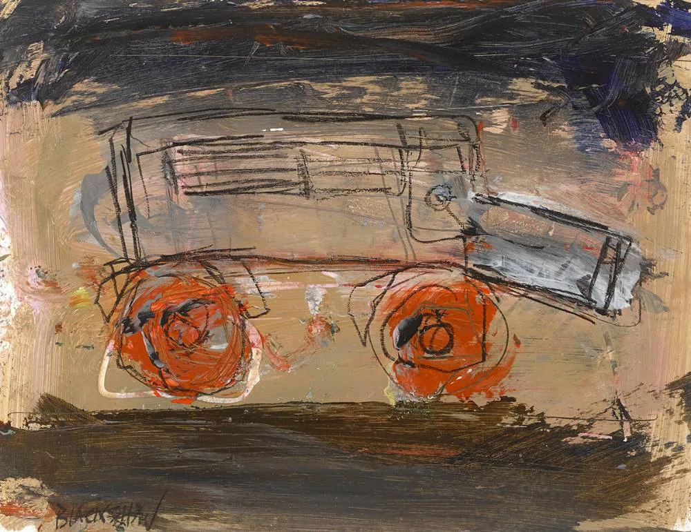 TRUCK by Basil Blackshaw, acrylic and pencil on board, sold Dec 2019