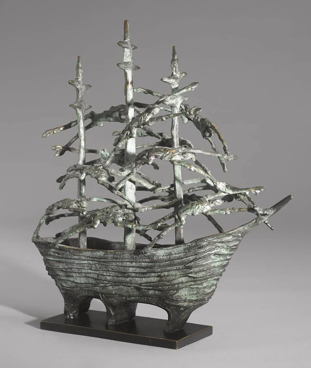 SMALL FAMINE SHIP by John Behan, bronze; (from an edition of 9), offered Dec 2019