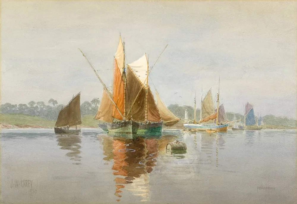 CONCARNEAU by Joseph William Carey, 1930, watercolour, sold Dec 2019