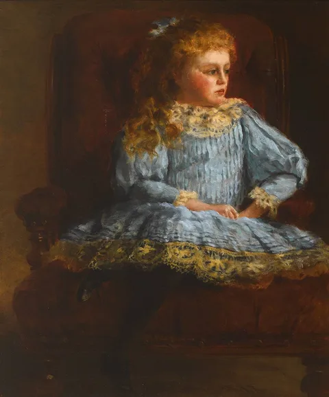 Samuel Adams, PORTRAIT OF A YOUNG GIRL, 1888, oil on canvas