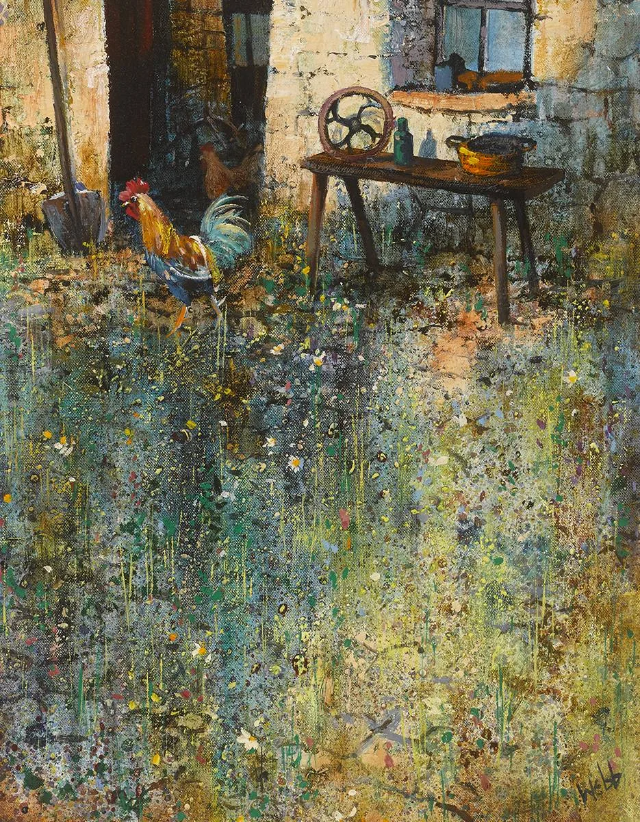COTTAGE EXTERIOR by Kenneth Webb, oil on canvas, sold Dec 2019