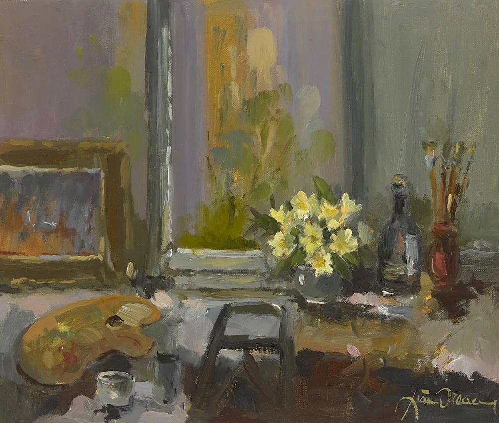 ARTIST'S STUDIO by Liam Treacy, oil on canvas, sold Dec 2019
