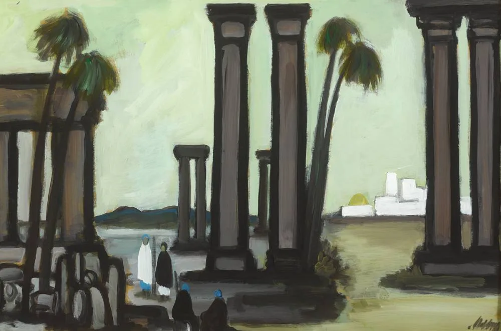 TANGIER, MOROCCO by Markey Robinson, gouache, offered Dec 2019