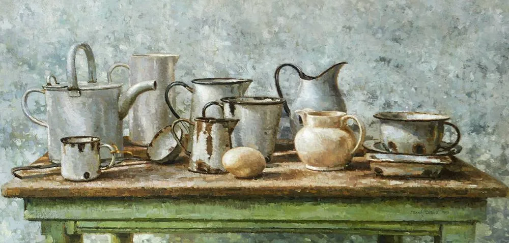 THE WHITE COLLECTION by Mark O'Neill, 2001, oil on board, sold Dec 2019