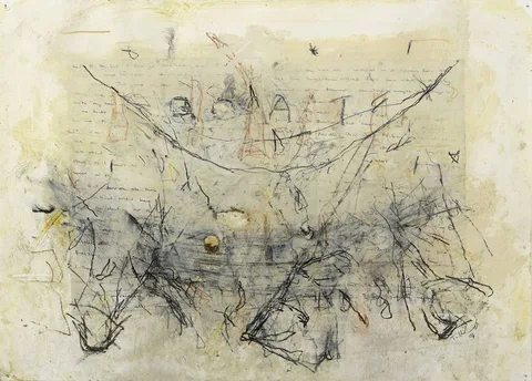 BOAT by Timothy Hawkesworth, 2004, pencil, wax and oil on paper, sold Dec 2019