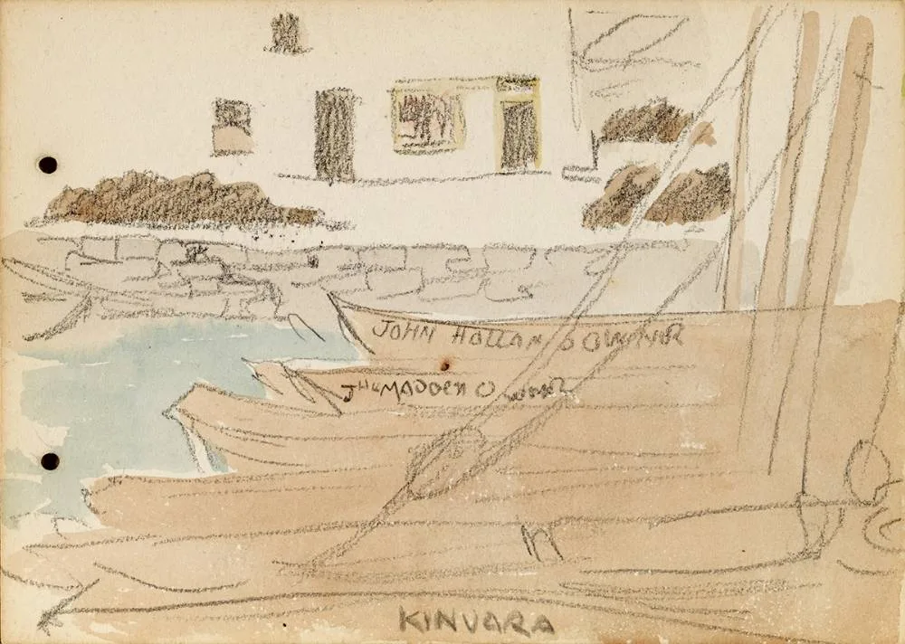 KINVARA by Jack Butler Yeats, 1899, watercolour and pencil, sold Nov 2019