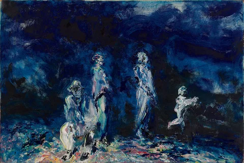 Jack Butler Yeats, THE ENFOLDING NIGHT, 1947, oil on canvas