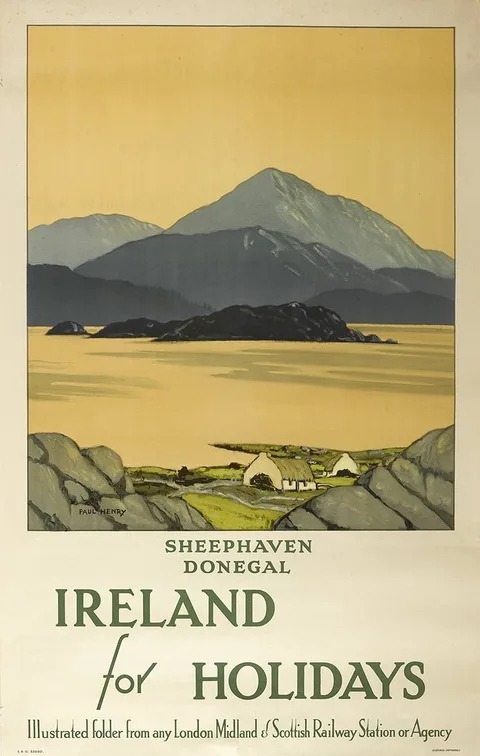Paul Henry, SHEEPHAVEN, DONEGAL, IRELAND FOR HOLIDAYS POSTER, lithograph in colours; printed by Staffords