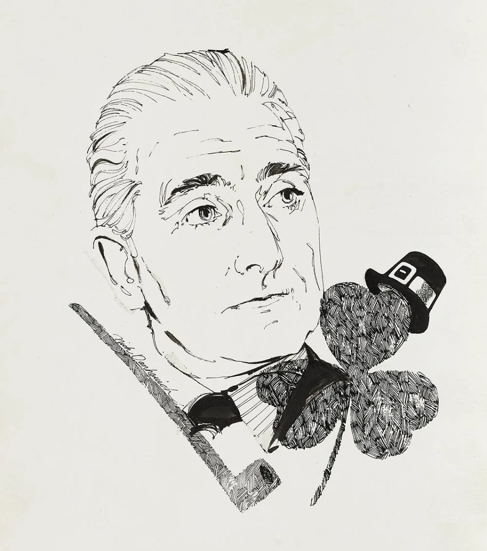 Nick Dankovich, PORTRAIT OF JAMES WHITE (DIRECTOR OF THE NATIONAL GALLERY OF IRELAND, 1964-1980), pen and ink