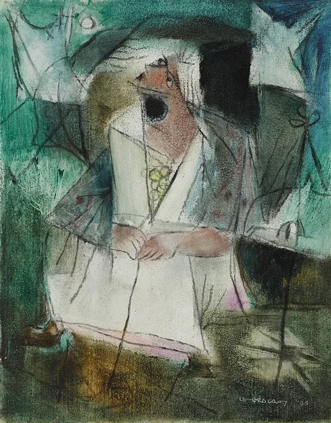 Louis le Brocquy, TINKER DIVINER, 1945, oil on board