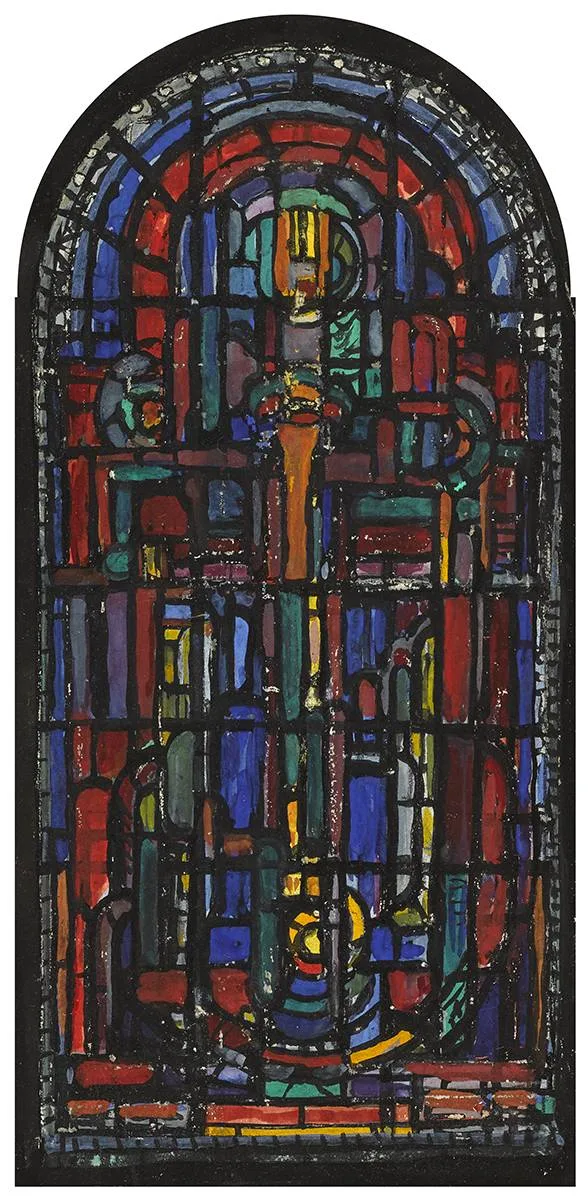 DESIGN FOR STAINED GLASS WINDOW by Evie Hone, gouache, sold Nov 2019
