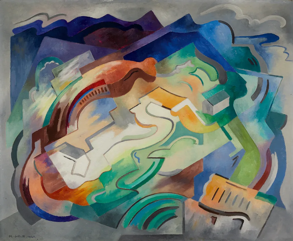 THE LAND ÉIRE by Mainie Jellett, 1940, oil on canvas, sold Nov 2019