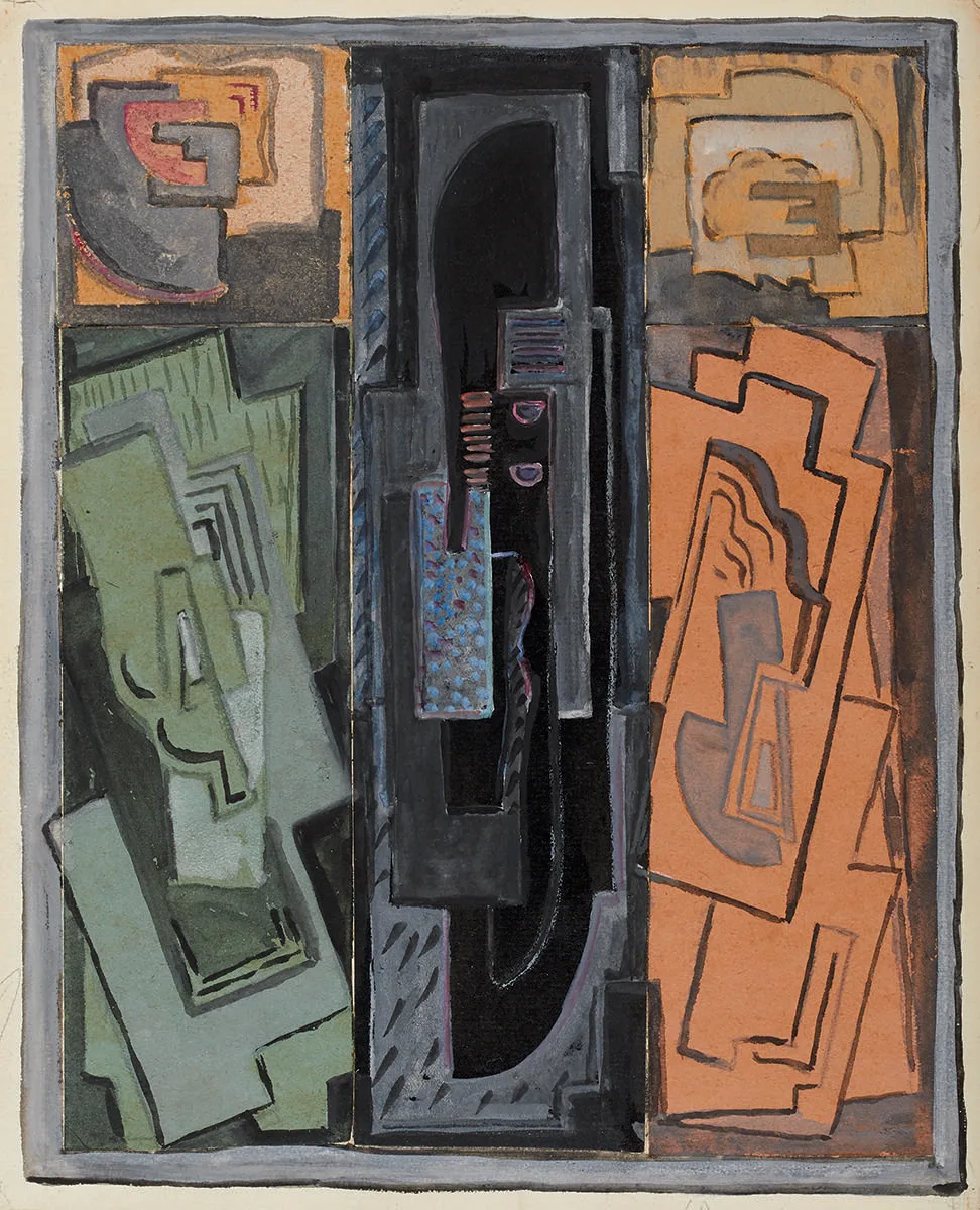 COMPOSITION (THREE PANELS) c.1945 by Evie Hone, watercolour, sold Nov 2019