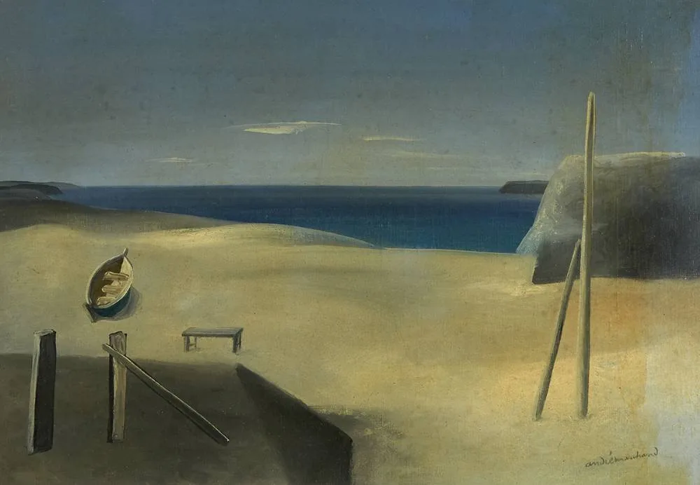 BEACHED BOAT by André Marchand, oil on canvas, sold Nov 2019
