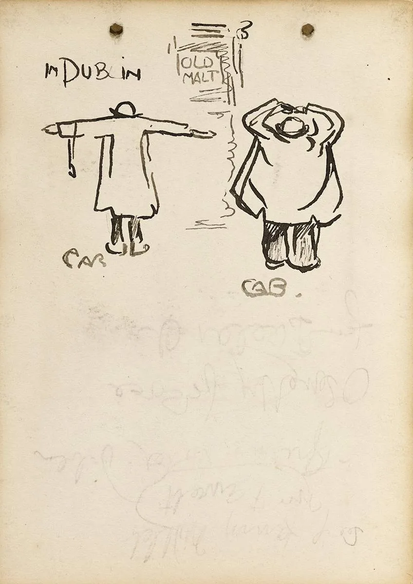 IN DUBLIN by Jack Butler Yeats, 1899, pen and ink, sold Nov 2019