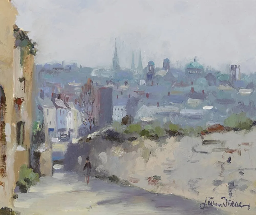 BLUE MORNING, CORK by Liam Treacy, 1982, oil on panel, sold May 2019